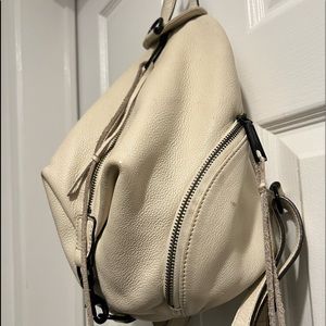 Rebecca Minkoff Medium Julian Backpack Cream Black Hardware